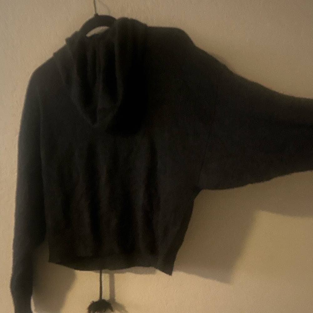 27 Miles Cashmere Knit Pullover Hoodie Grey Solid Hooded Long Sleeve Womens L - Picture 4 of 4